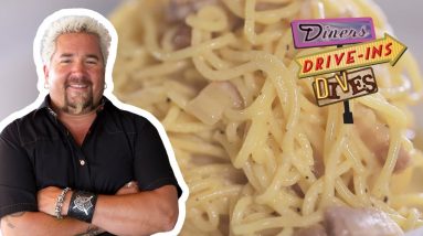 Guy Fieri Eats Spaghetti alla Carbonara | Diners, Drive-Ins and Dives | Food Network