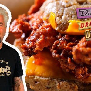 Guy Fieri Eats a Honey Butter Chicken Biscuit | Diners, Drive-Ins and Dives | Food Network