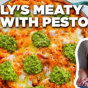 Molly Yeh's Meaty Ziti with Pesto Dollop | Girl Meets Farm | Food Network