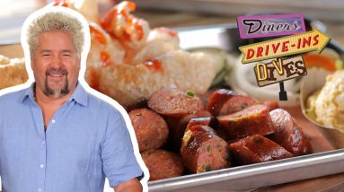 Guy Fieri Eats a Sausage Dinner | Diners, Drive-Ins and Dives | Food Network