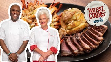 How to Make a Surf and Turf Dinner with Cliff and Anne | Worst Cooks in America | Food Network