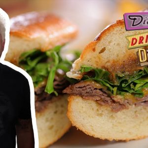 Guy Fieri Eats a Juicy Roast Beef Sandwich | Diners, Drive-Ins and Dives | Food Network