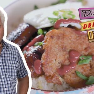 Guy Fieri Eats a Garlic Rice Bowl | Diners, Drive-Ins and Dives | Food Network