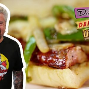 Guy Fieri Tries a House-Made Jerky and Sausage Sandwich | Diners, Drive-Ins and Dives | Food Network