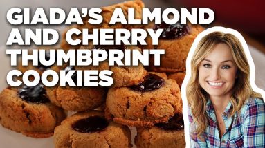 Giada De Laurentiis' Chewy Almond and Cherry Thumbprint Cookies ​| Giada Entertains | Food Network
