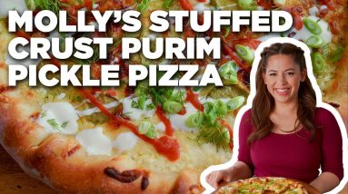 Molly Yeh's Stuffed Crust Purim Pickle Pizza | Girl Meets Farm | Food Network