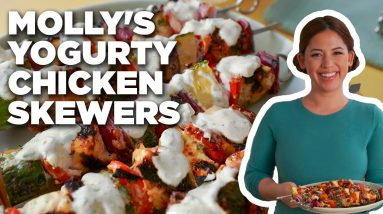 Molly Yeh's Yogurty Marinated Chicken Skewers | Girl Meets Farm | Food Network