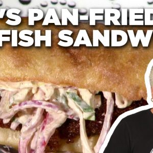 Guy Fieri's Pan-Fried Catfish Sandwich with Chipotle-Lime Slaw | Guy's Big Bite | Food Network