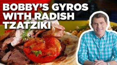 Bobby Flay's Gyros with Radish Tzatziki | Bobby Flay's Barbecue Addiction | Food Network