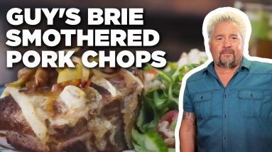 Guy Fieri's Brie Smothered Pork Chops | Guy's Big Bite | Food Network