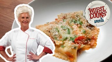 Anne Burrell's Agnolotti with Sausage and Ricotta Filling | Worst Cooks in America | Food Network
