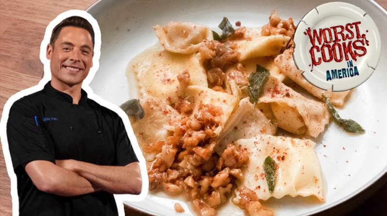 Jeff Mauro's Gorgonzola and Pear Agnolotti | Worst Cooks in America | Food Network