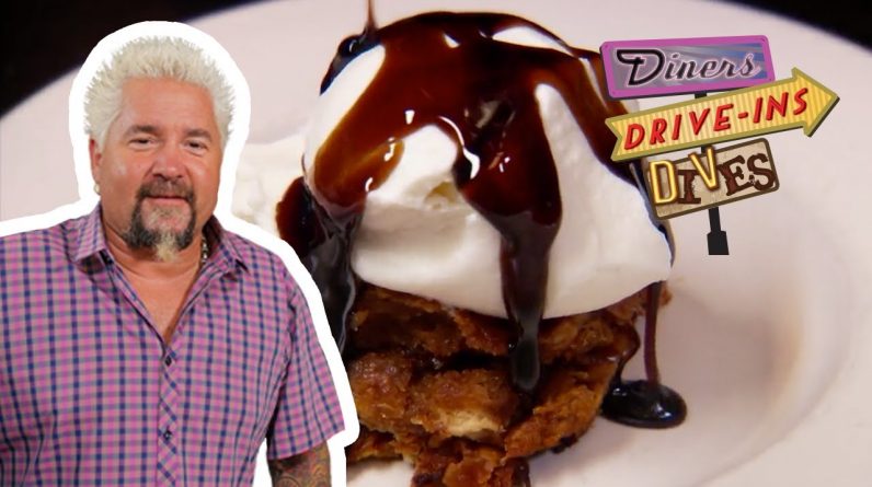 Guy Fieri Eats Whiskey-and-Cola Bread Pudding | Diners, Drive-Ins and Dives | Food Network