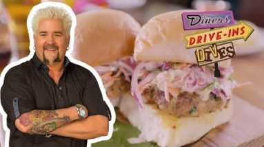 Guy Eats Lamb Sliders at Maneet Chauhan's Restaurant | Diners, Drive-Ins and Dives | Food Network