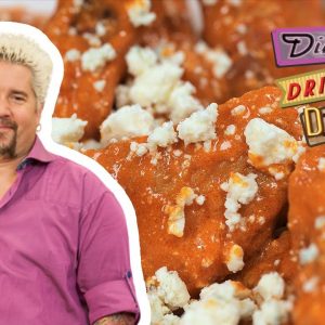 Guy Fieri Eats Wings with Spicy Bleu 17 | Diners, Drive-Ins and Dives | Food Network
