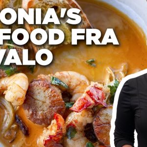 Antonia Lofaso's Seafood Fra Diavalo with Charred Garlic Bread | Guy's Ranch Kitchen | Food Network
