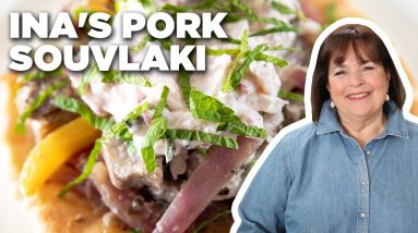 Ina Garten's Pork Souvlaki with Radish Tzatziki | Barefoot Contessa | Food Network