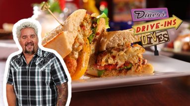 Guy Fieri Eats Crab Cake Po' Boys in Baltimore | Diners, Drive-Ins and Dives | Food Network