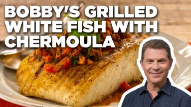 Bobby Flay's Grilled White Fish with Chermoula | Bobby Flay's Barbecue Addiction | Food Network