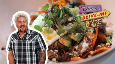 Guy Fieri Eats Mom's Red Chile Chilaquiles | Diners, Drive-Ins and Dives | Food Network