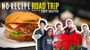 One Night Stand Burger at Slutty Vegan | No-Recipe Road Trip with The Try Guys | Food Network