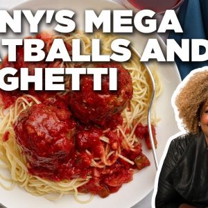 Sunny Anderson's Spicy Spaghetti with Mega Meatballs | Cooking for Real | Food Network