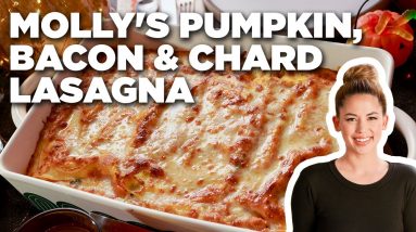 Molly Yeh's Pumpkin, Bacon and Chard Lasagna | Girl Meets Farm | Food Network