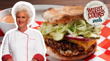 Anne Burrell's Mushroom and Black Bean Burger | Worst Cooks in America | Food Network
