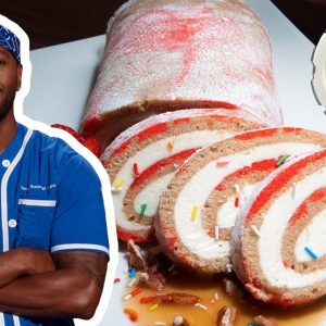 Darnell Ferguson's Cinnamon Swirl Swiss Roll Cake | Worst Cooks in America | Food Network