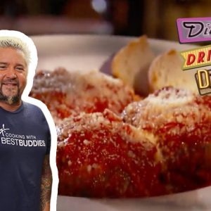 Guy Fieri Eats Stuffed Meatballs at Rigoletto | Diners, Drive-Ins and Dives | Food Network
