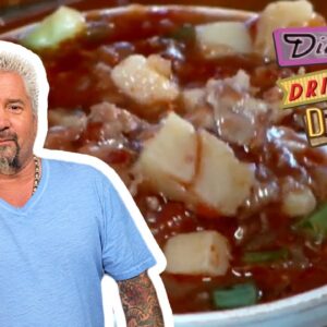 Guy Fieri Eats Menorcan Chowder (THROWBACK) | Diners, Drive-Ins and Dives | Food Network