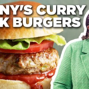 Sunny Anderson's Curry Pork Burgers with Spicy Ketchup | Food Network