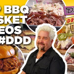 Top 10 #DDD BBQ Brisket Videos with Guy Fieri | Diners, Drive-Ins, and Dives | Food Network