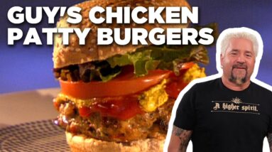 Guy Fieri's Chicken Patty Burgers (THROWBACK) | Guy's Big Bite | Food Network
