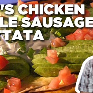 Guy Fieri's Chicken Apple Sausage Frittata (THROWBACK) | Guy's Big Bite | Food Network