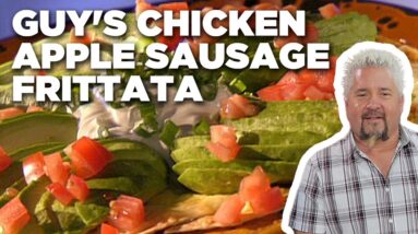 Guy Fieri's Chicken Apple Sausage Frittata (THROWBACK) | Guy's Big Bite | Food Network