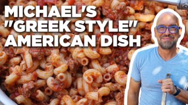 Michael Symon's "Greek Style" American Dish | Symon Dinner's Cooking Out | Food Network