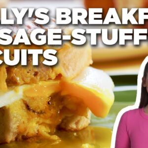 Molly Yeh's Breakfast Sausage-Stuffed Biscuits with Eggs | Girl Meets Farm | Food Network