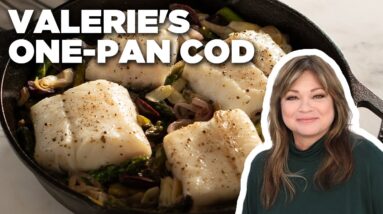 Valerie Bertinelli's One-Pan Cod with Asparagus, Artichoke Hearts and Olives | Food Network