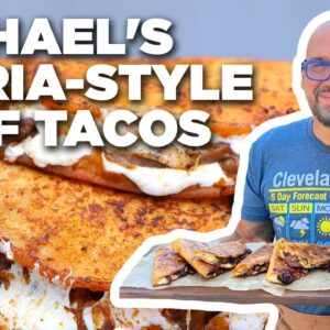 Michael Symon's Birria-Style Beef Tacos | Symon Dinner's Cooking Out | Food Network
