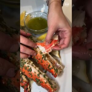 Grilled King Crab Legs with Caesar Butter | Food Network