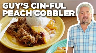 Guy Fieri's Cin-ful Peach Cobbler | Guy's Big Bite | Food Network