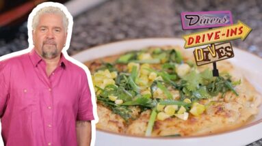 Guy Fieri Eats Blue Crab Flatbread in Savannah, GA | Diners, Drive-Ins and Dives | Food Network