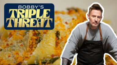 Michael Voltaggio's Kale Noodles with Chorizo Breadcrumbs | Bobby's Triple Threat | Food Network