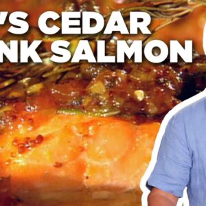 Guy Fieri's 5-Star Johnny Garlic's Cedar Plank Salmon | Guy's Big Bite | Food Network