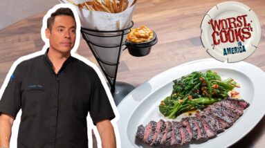 Jeff Mauro's Pepper and Poppy-Crusted Skirt Steak | Worst Cooks in America | Food Network