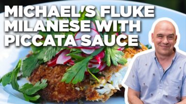Michael Symon's Fluke Milanese with Piccata Sauce | Symon Dinner's Cooking Out | Food Network