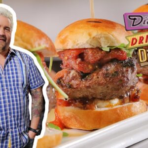 Guy Fieri Eats a Bomb Bacon Jam Burger in Charlotte, NC | Diners, Drive-Ins and Dives | Food Network