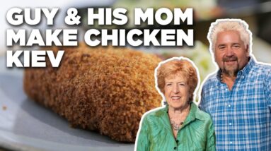 Guy Fieri Cooks Chicken Kiev with His Mom Penny | Guy's Big Bite | Food Network