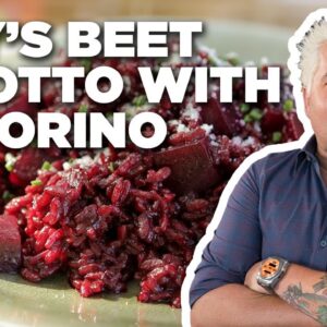 Guy Fieri's Beet Risotto with Pecorino | Guy's Big Bite | Food Network